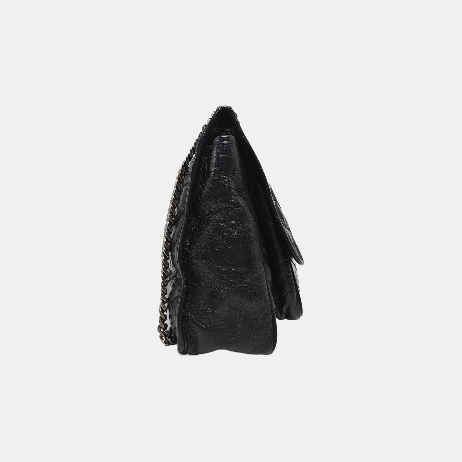 NIKI Large Chevron Calfskin Black