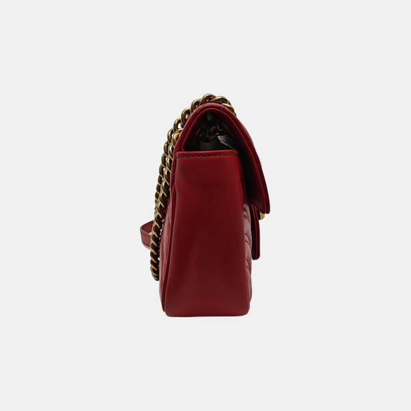 GG Marmont Small Quilted Calfskin Red