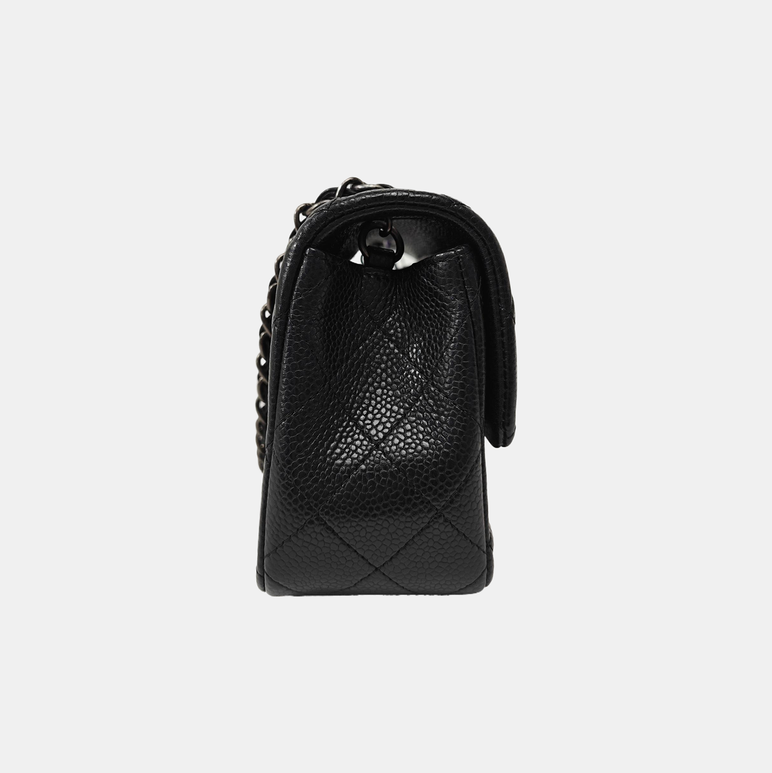 CLASSIC FLAP Mini Quilted Grained Calfskin Black