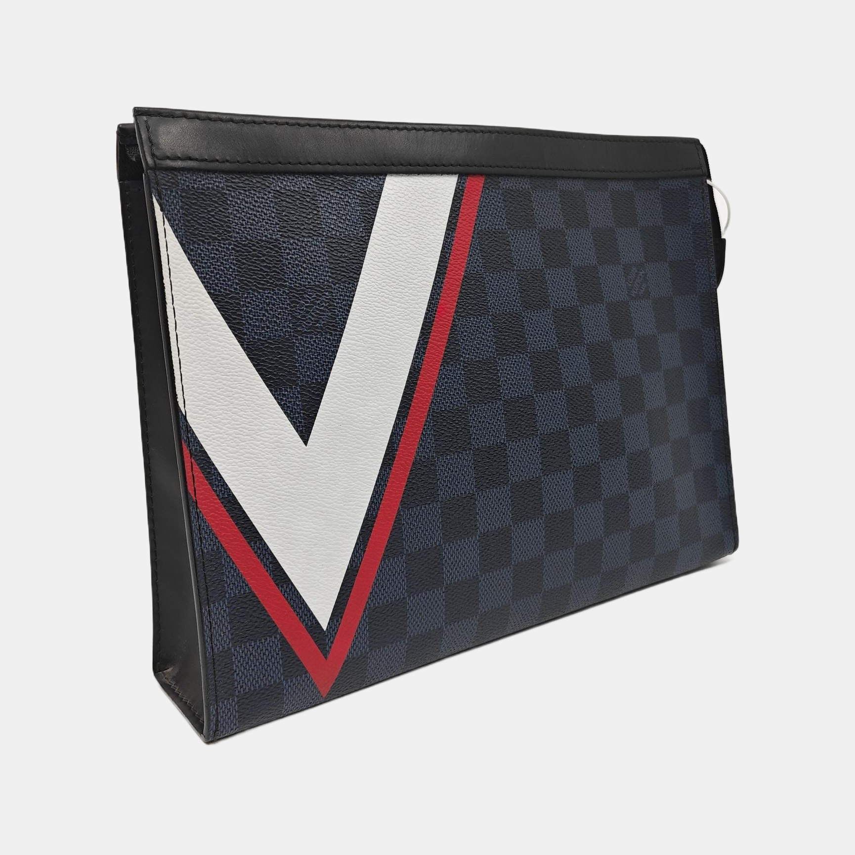 Pochette Voyag MM Damier Coated Canvas Blue