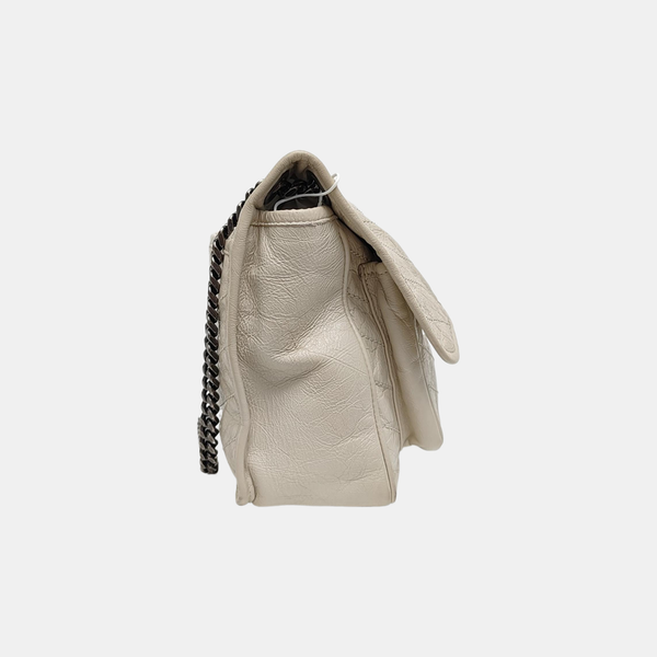 NIKI Medium Chevron Calfskin Beige