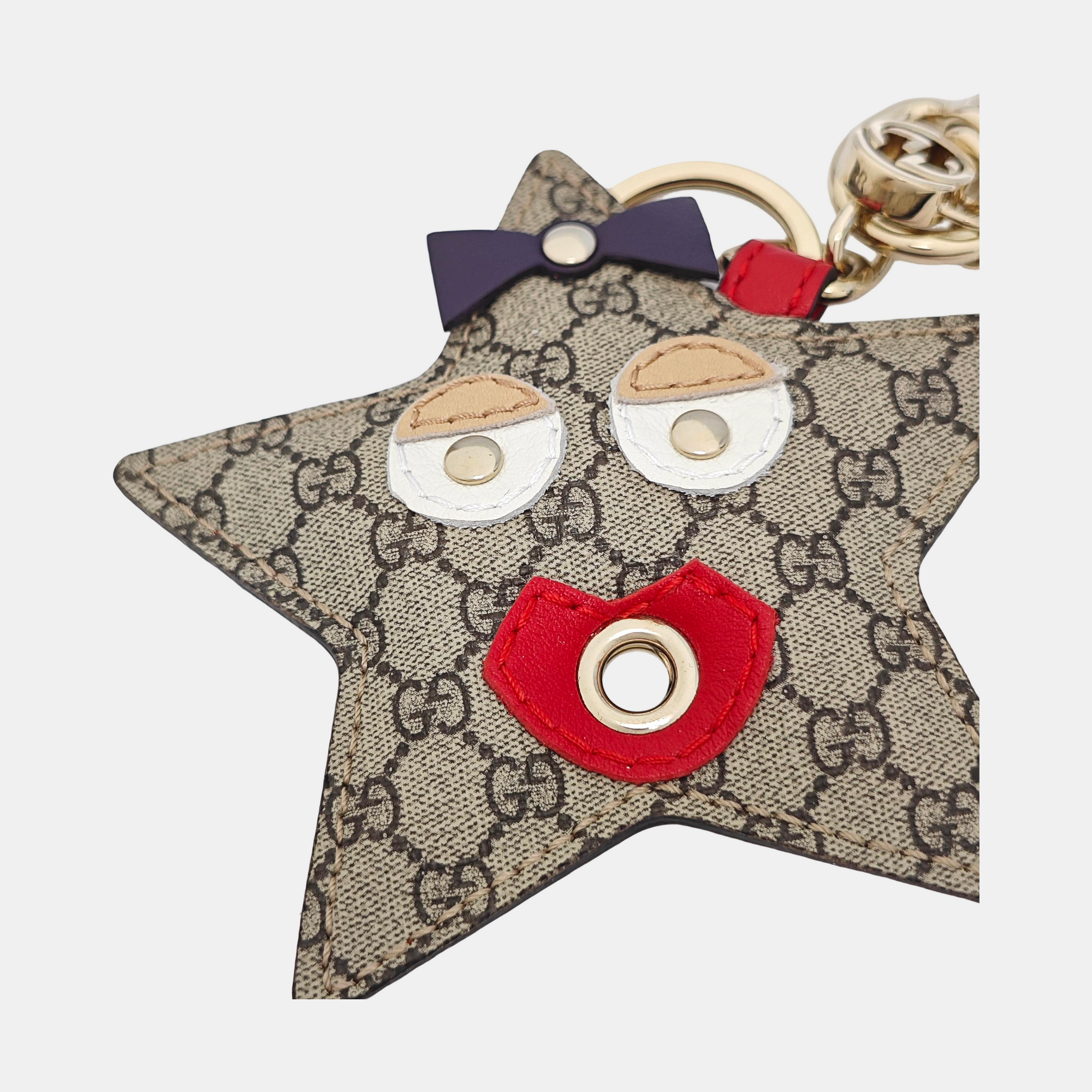 Leather Bag Charm Beige
