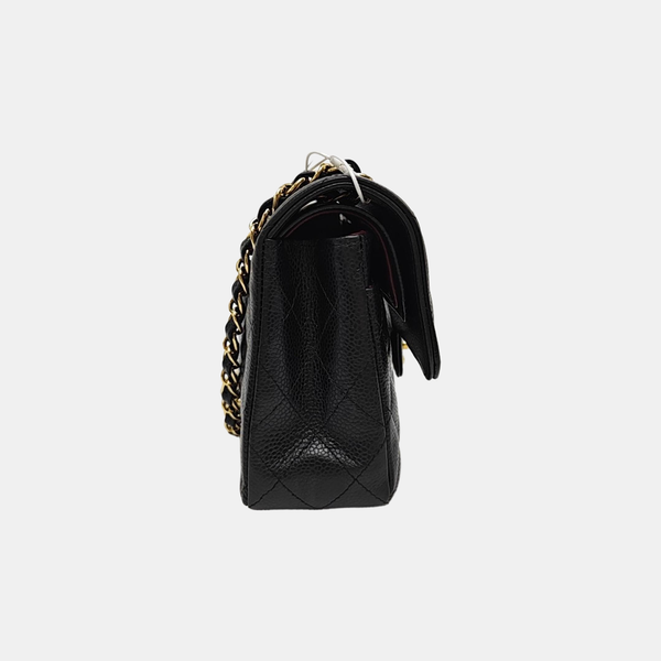 CLASSIC FLAP Small Quilted Grained Calfskin Black