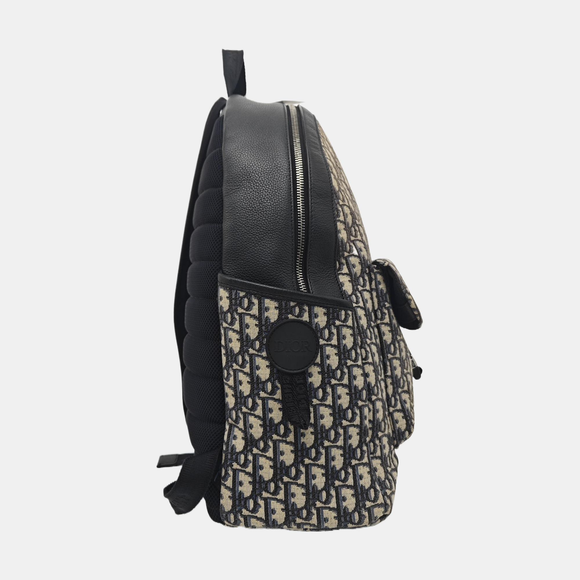 Oblique Canvas Backpack Beige