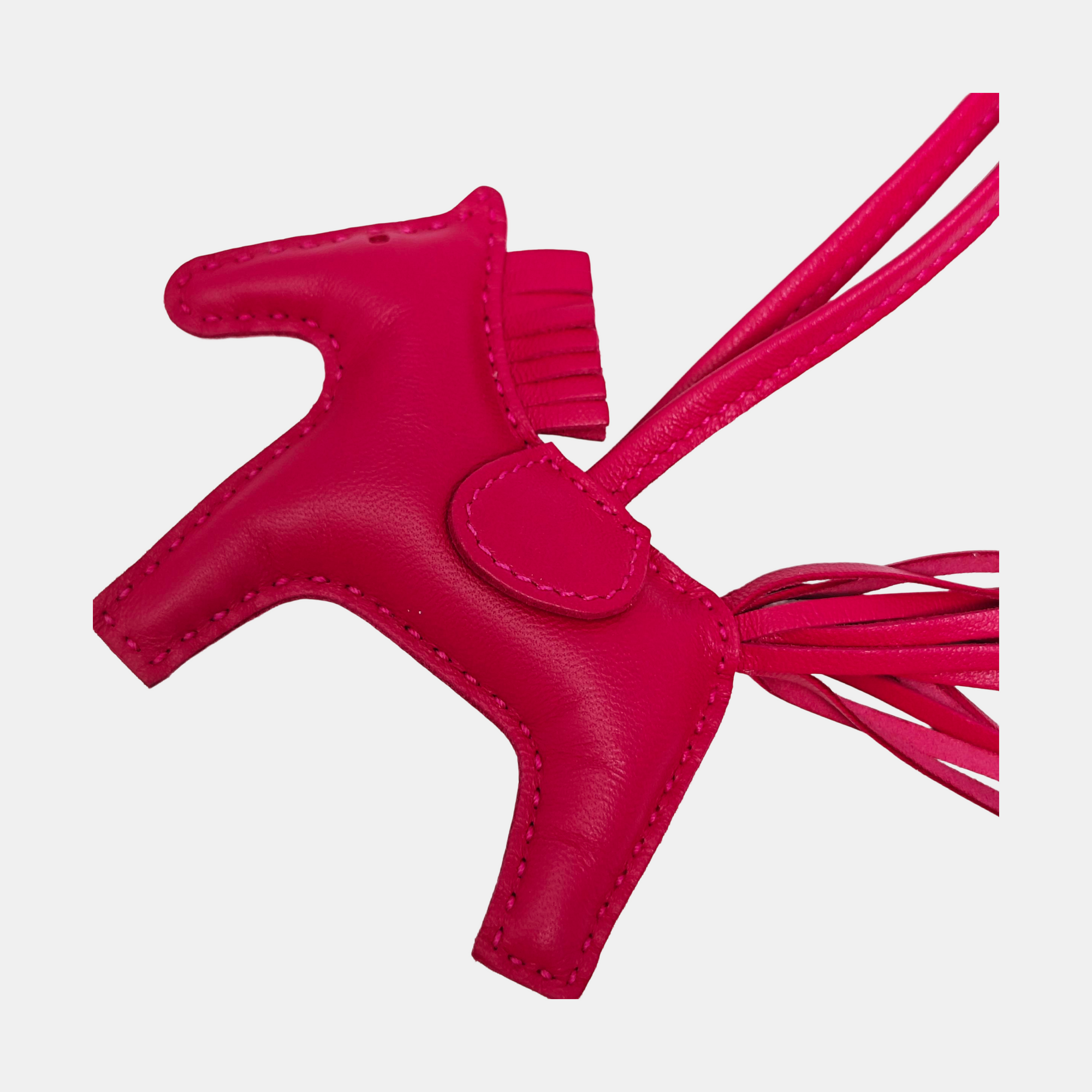Leather Bag Charm Red