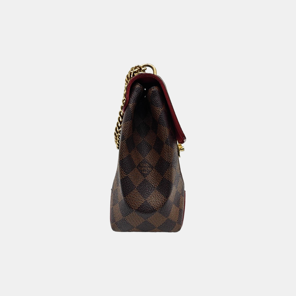 CAÏSSA Damier Ebene Coated Canvas Brown
