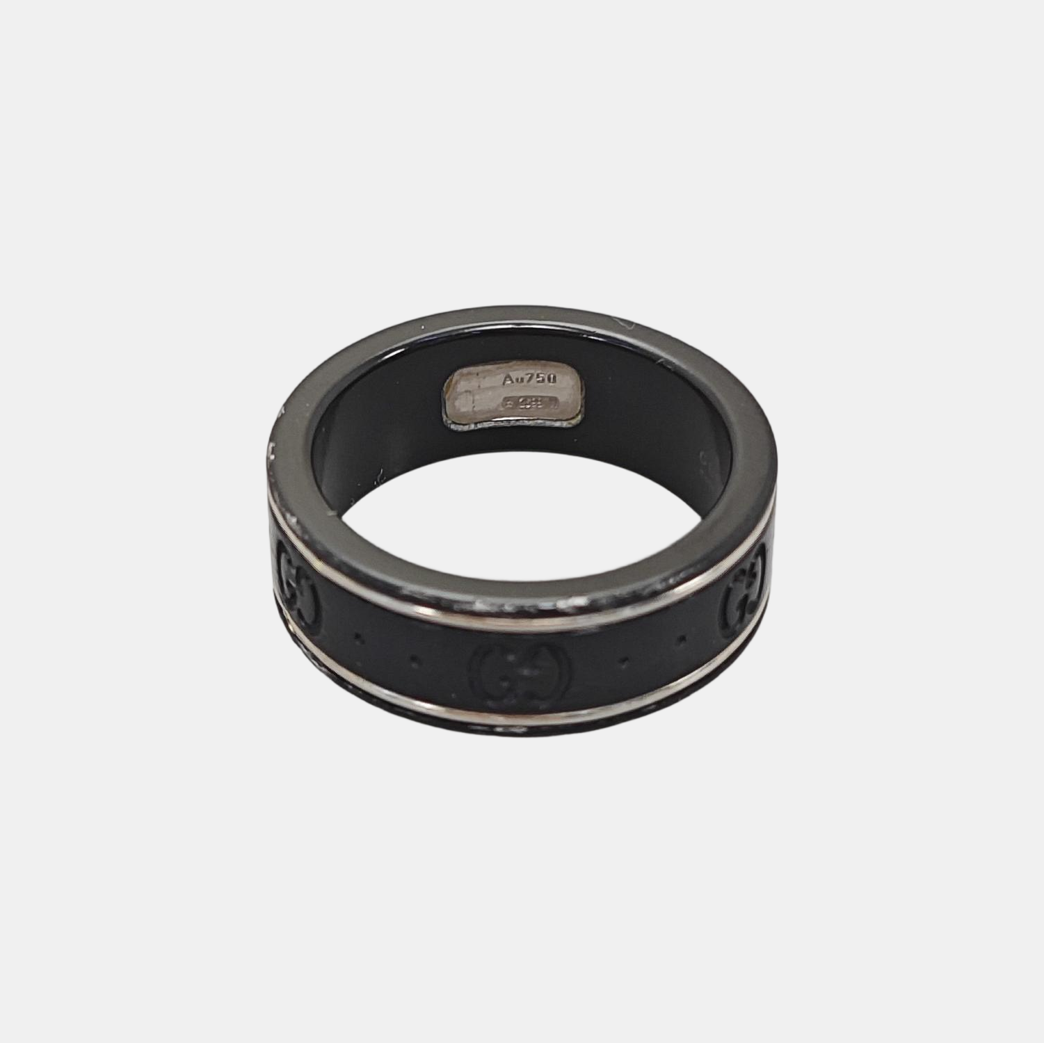 Icon 18k White Gold Black Ring EU 53