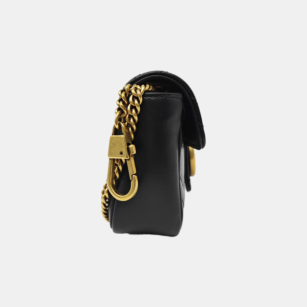 GG Marmont Mini Quilted Calfskin Black