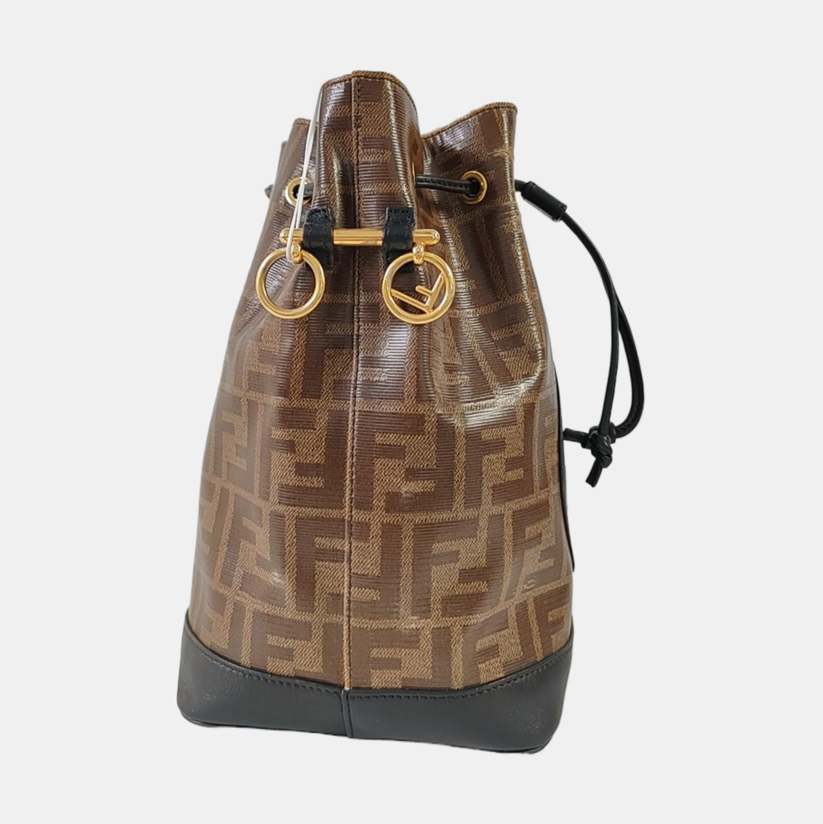 Authenticated pre-owned  Mon Tresor Small Coated Canvas Brown - Bucket Bag at Looply