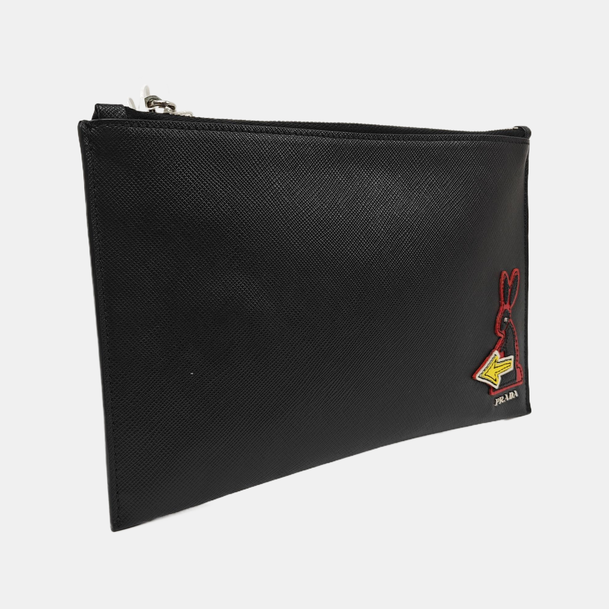 Saffiano Calfskin Clutch Black
