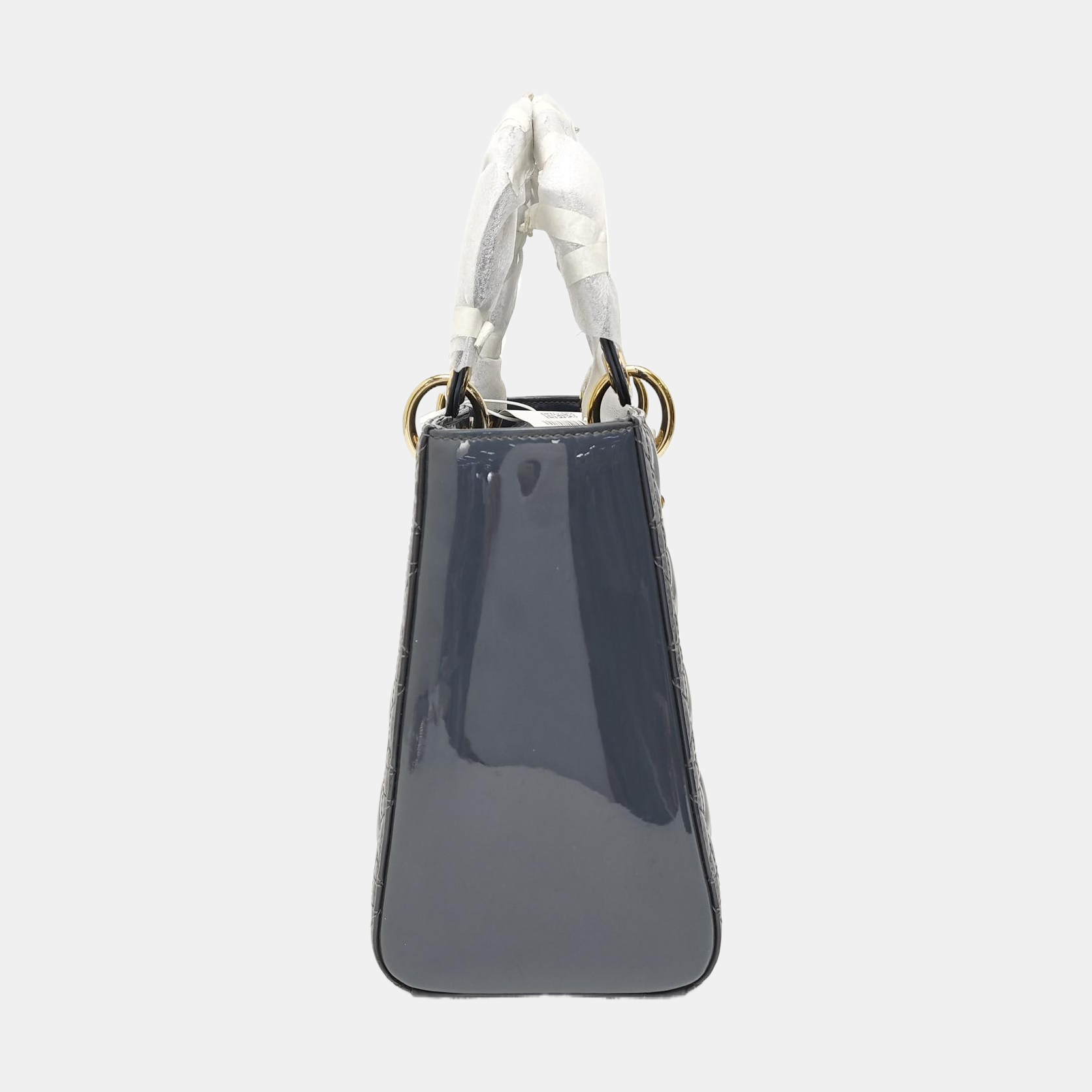 Lady Dior Medium Cannage Patent Leather Blue