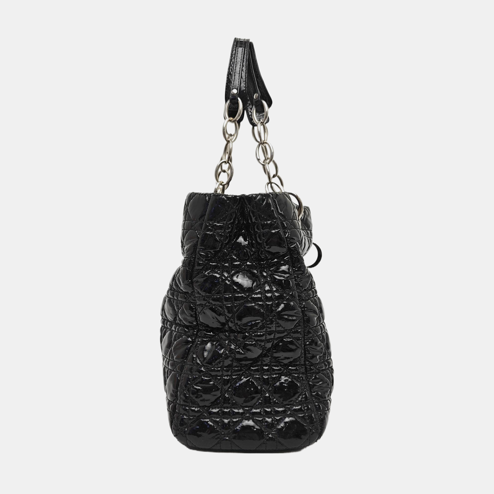 Dior Soft Cannage Patent Leather Black