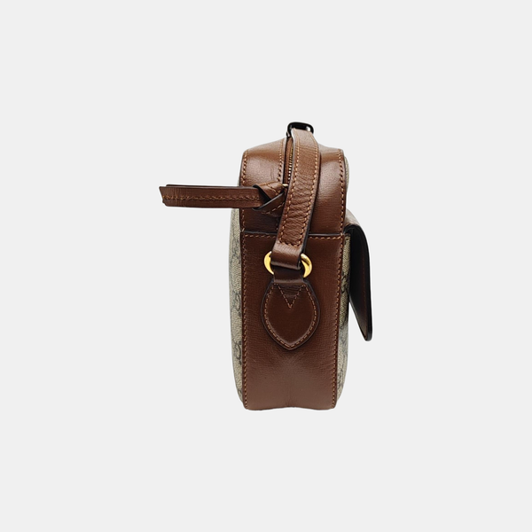 Horsebit 1955 Small Coated Canvas Beige