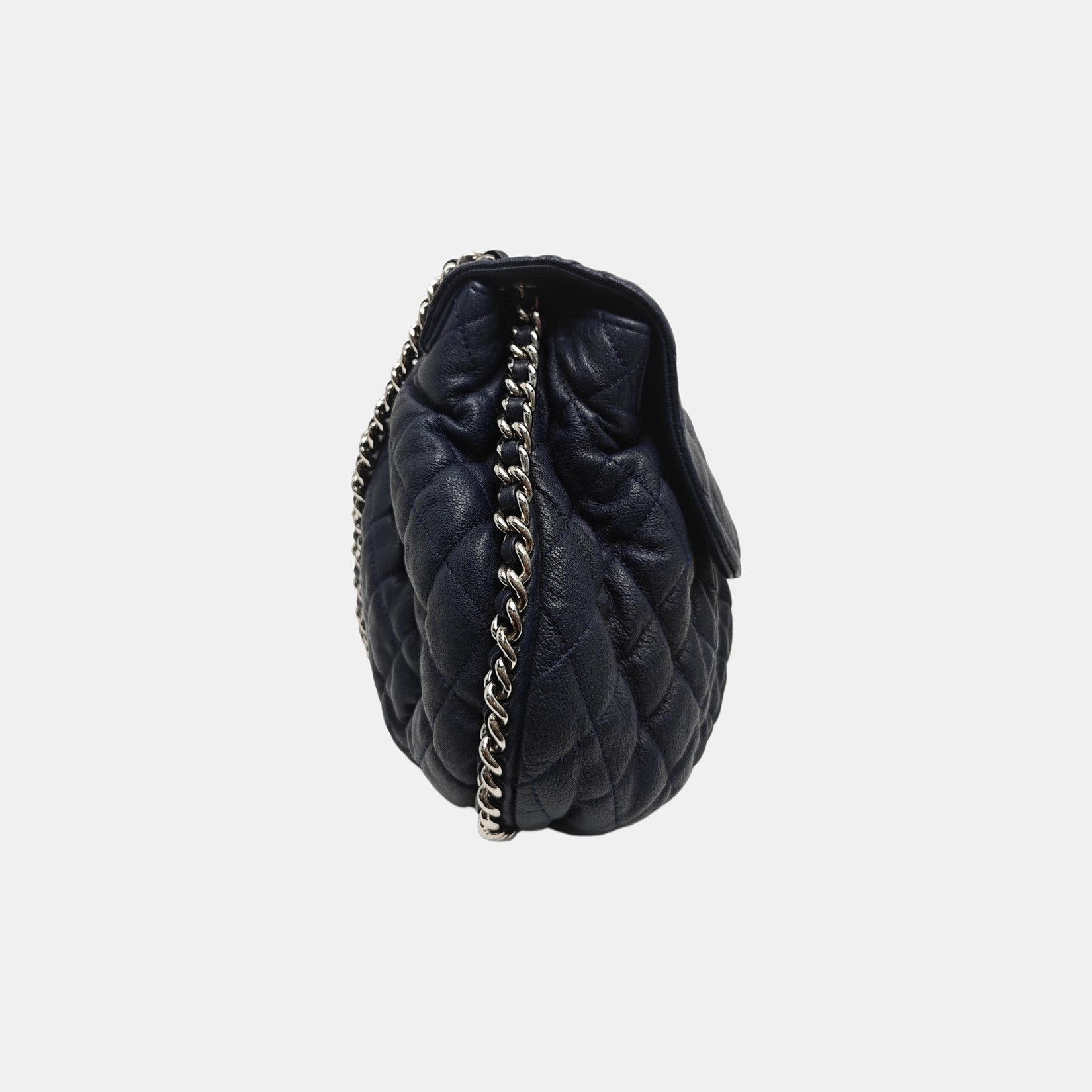 Around Chain Quilted Lambskin Blue