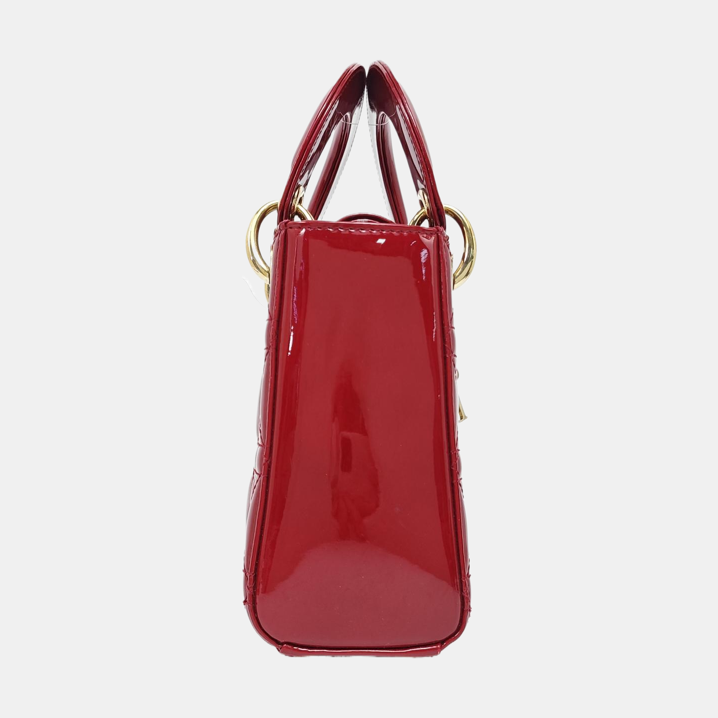 Lady Dior Mini Piel Charol Acolchada Roja