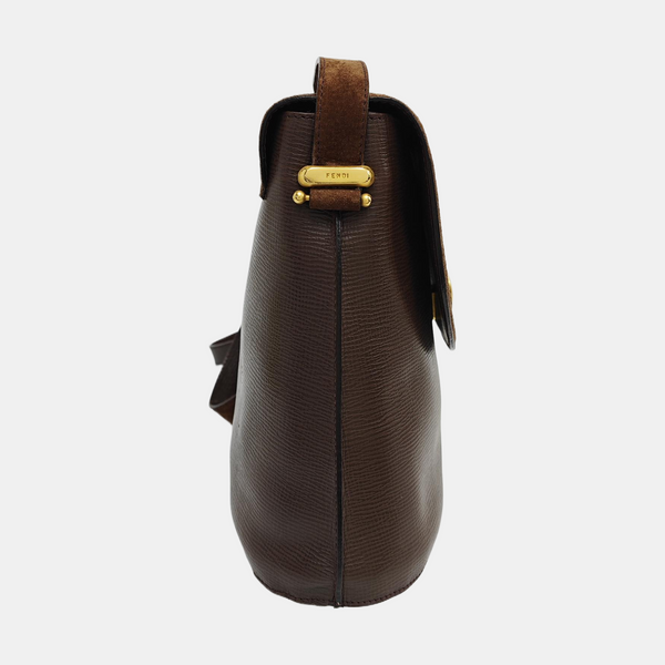 Calfskin Shoulder Bag Brown