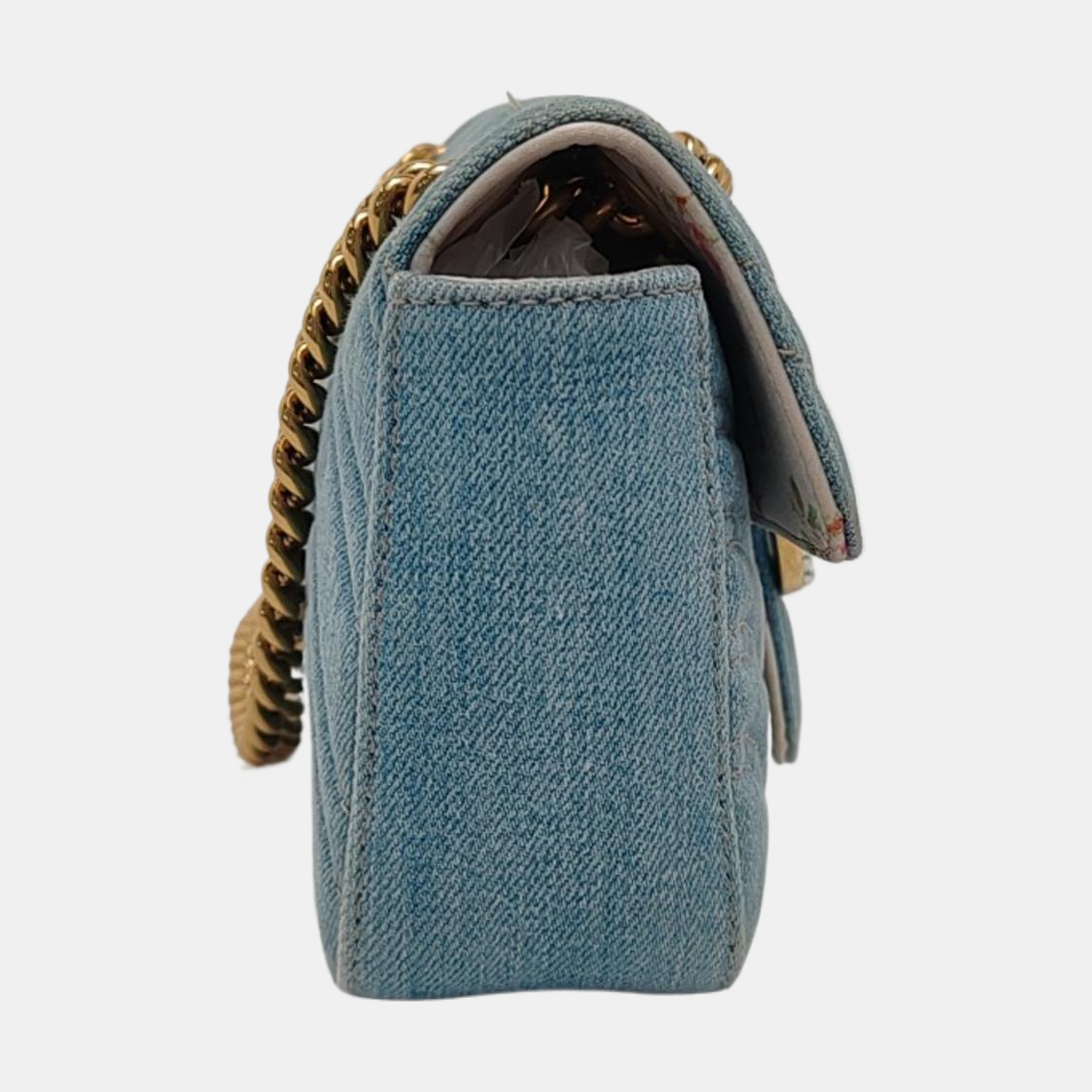 GG Marmont Small Quilted Denim Blue