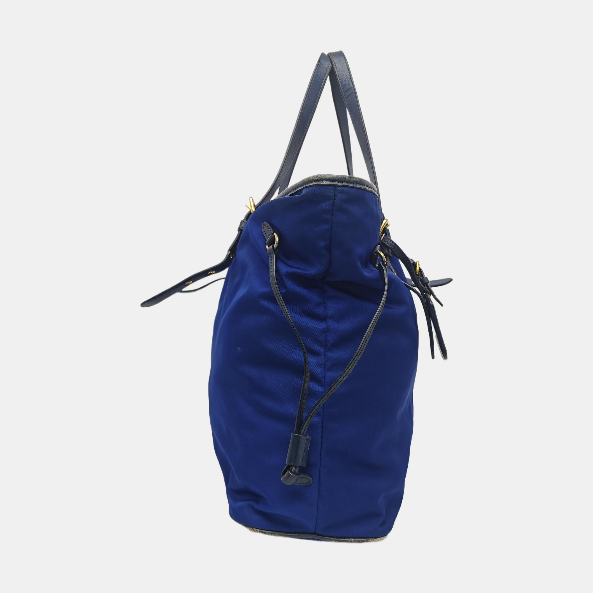 Nylon Tote Bag Blue
