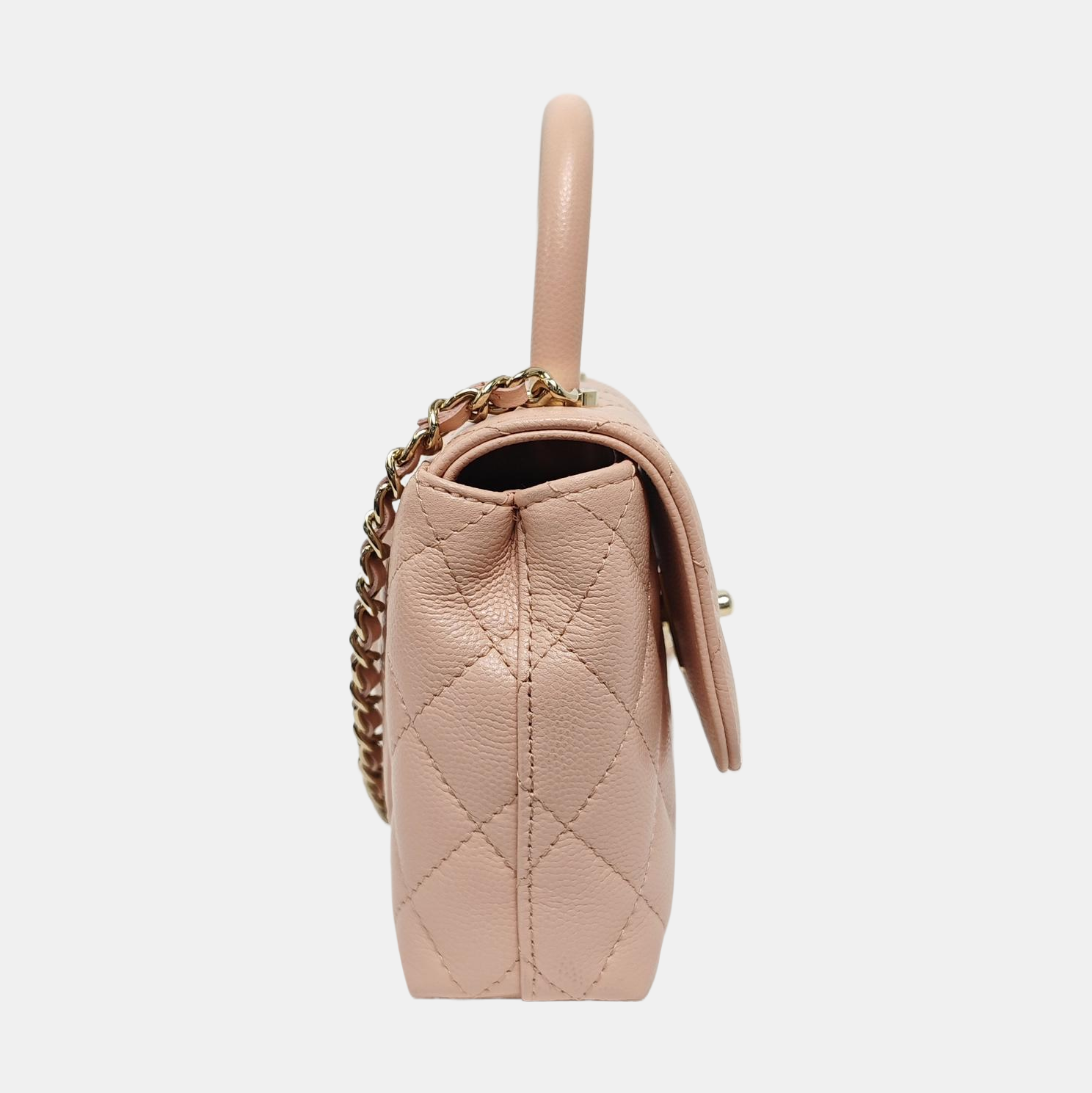 COCO HANDLE Mini Quilted Grained Calfskin Pink