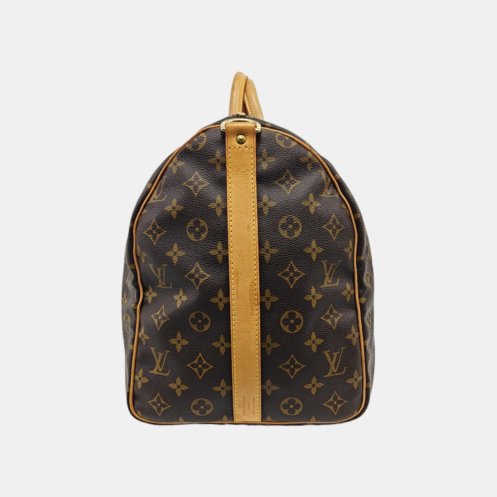 KEEPALL 50 Monogram Coated Canvas Brown