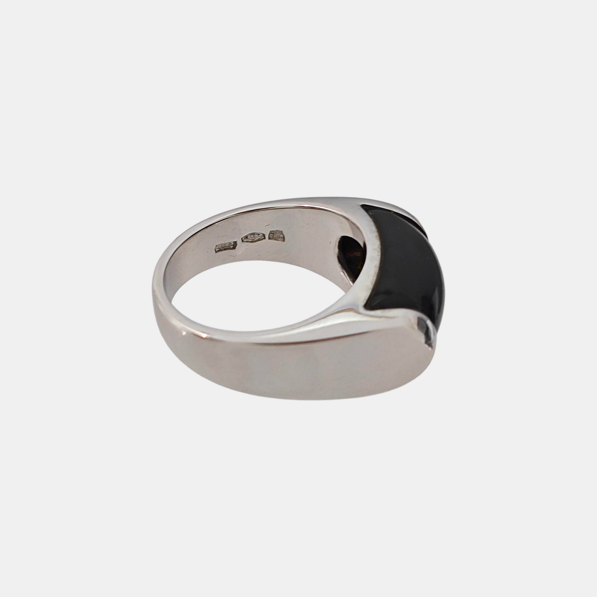 MVSA 18k White Gold Silver Ring EU 49