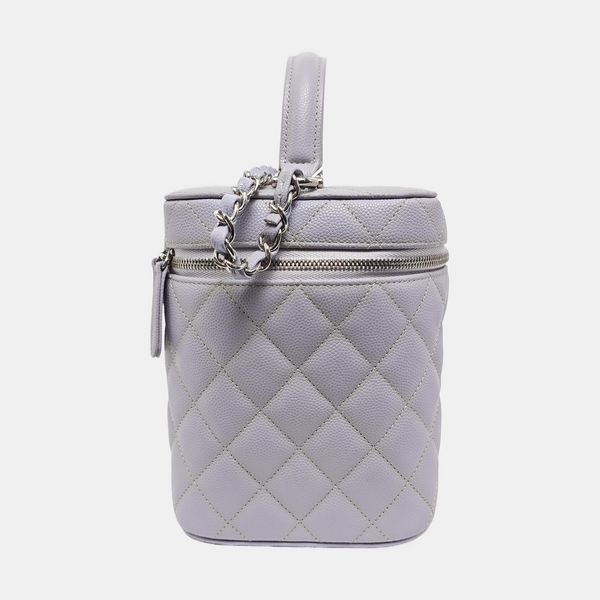 TRENDY CC Quilted Grained Calfskin Purple