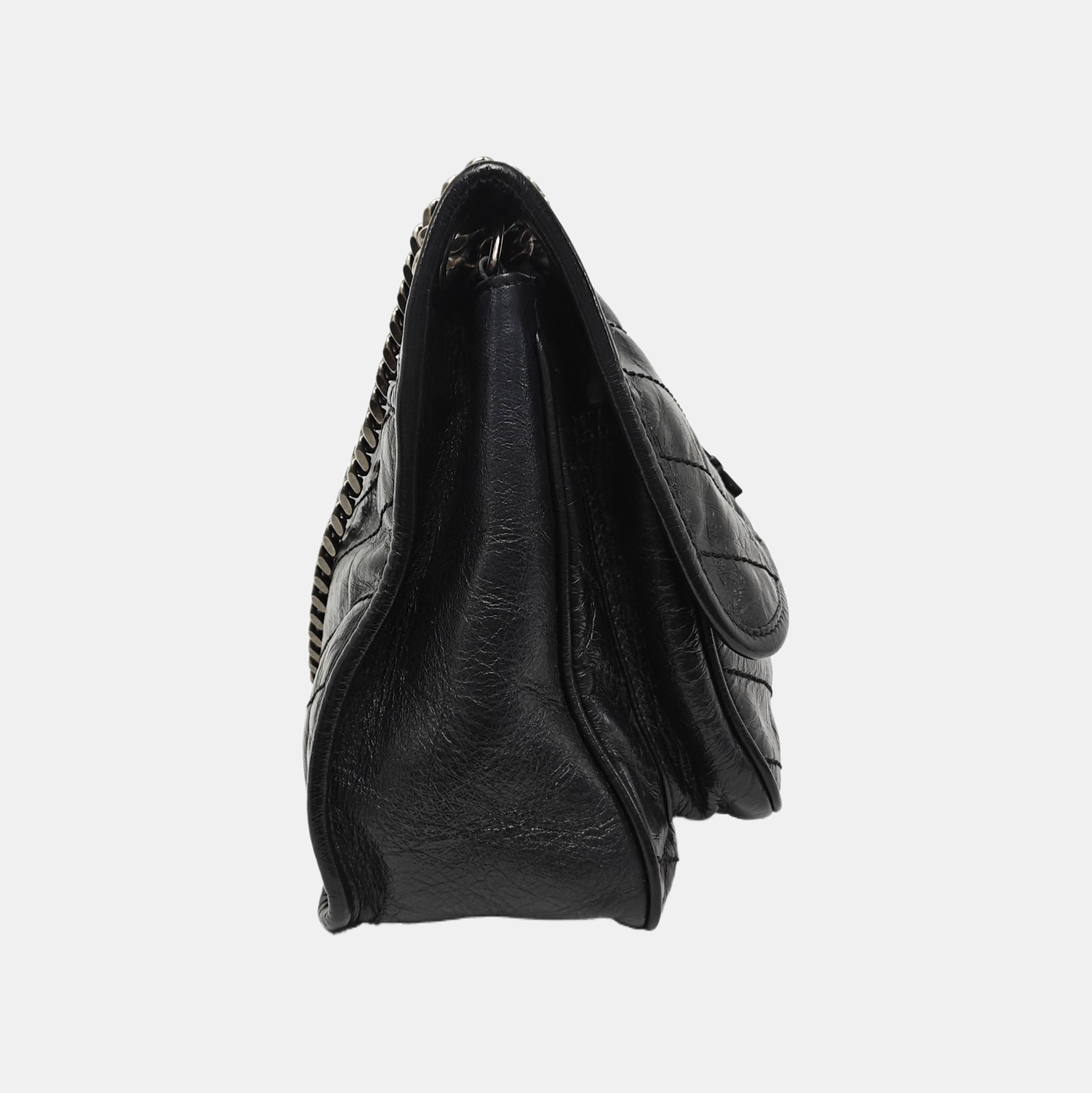NIKI Medium Chevron Calfskin Black