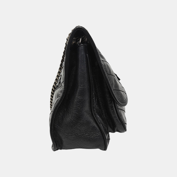 NIKI Medium Chevron Calfskin Black