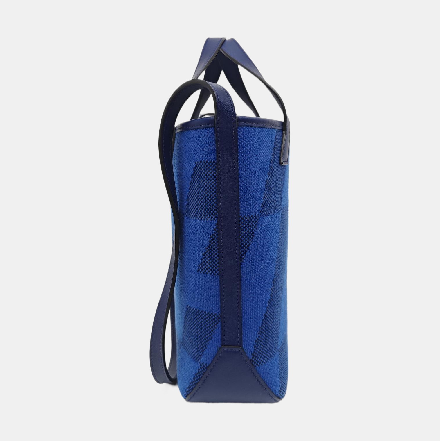Cabas H En Biais Fabric Blue