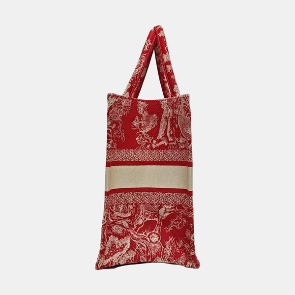 Bolso Book Tote mediano de tela, rojo