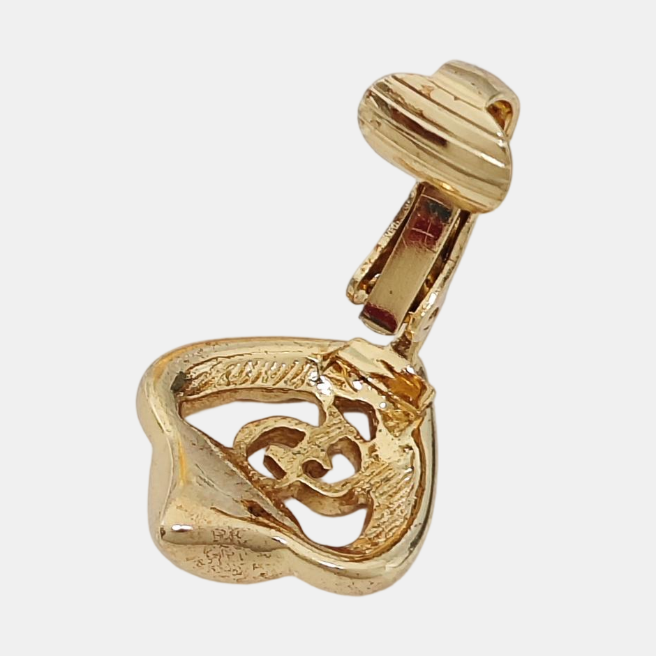 Twist Round Metal Gold Clip On Earrings