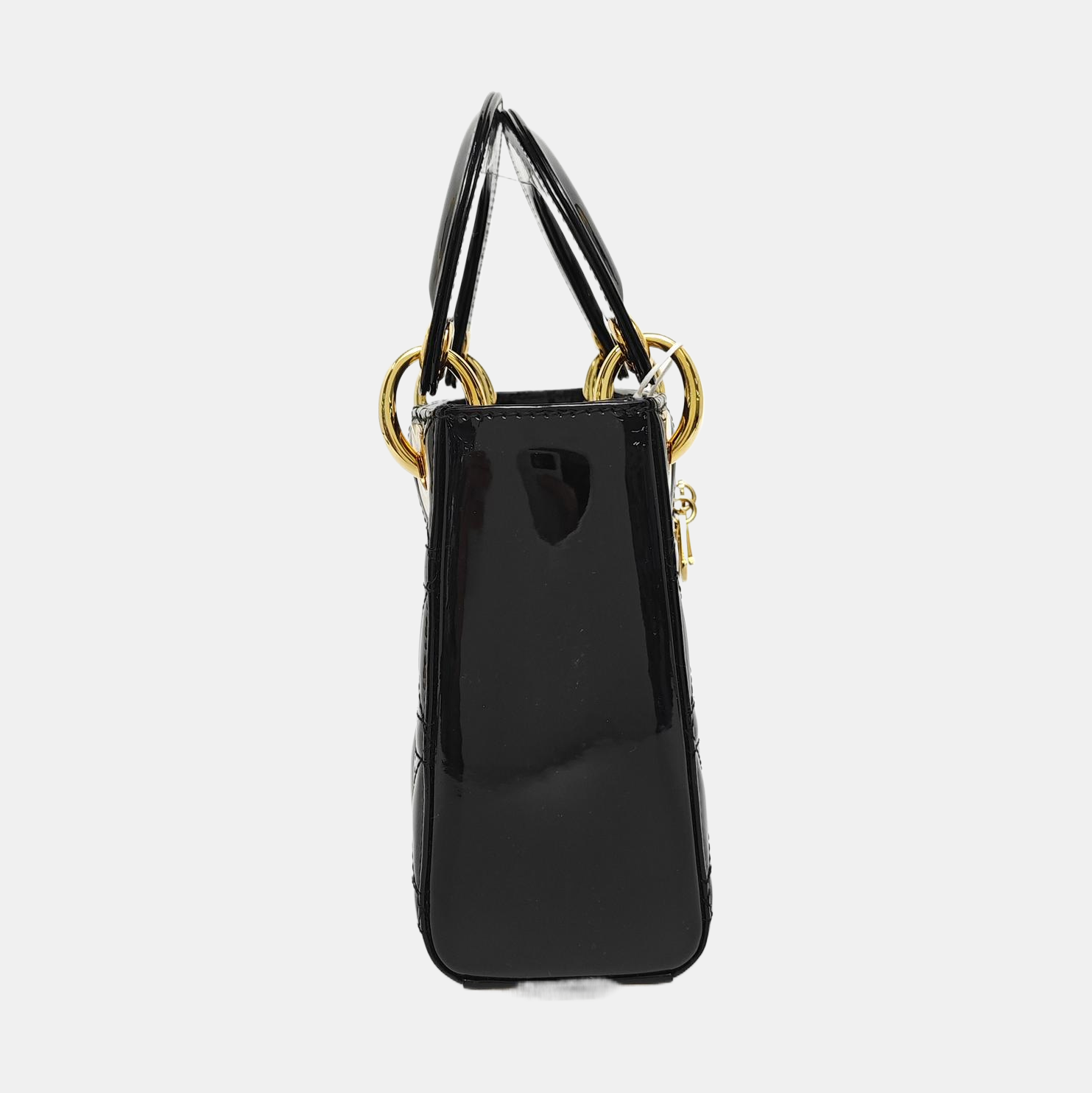 Lady Dior Mini Cannage Patent Leather Black