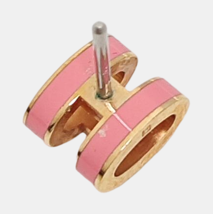 Pop H Metal Rose Gold Stud Earrings