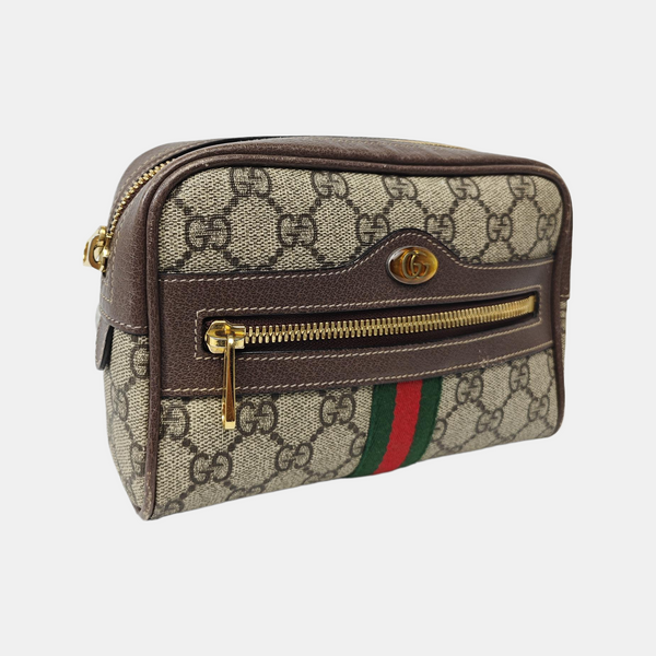 Ophidia Small Monogram Coated Canvas Beige