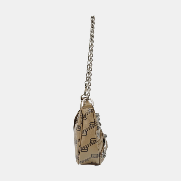 Le Cagole Mini Coated Canvas Brown