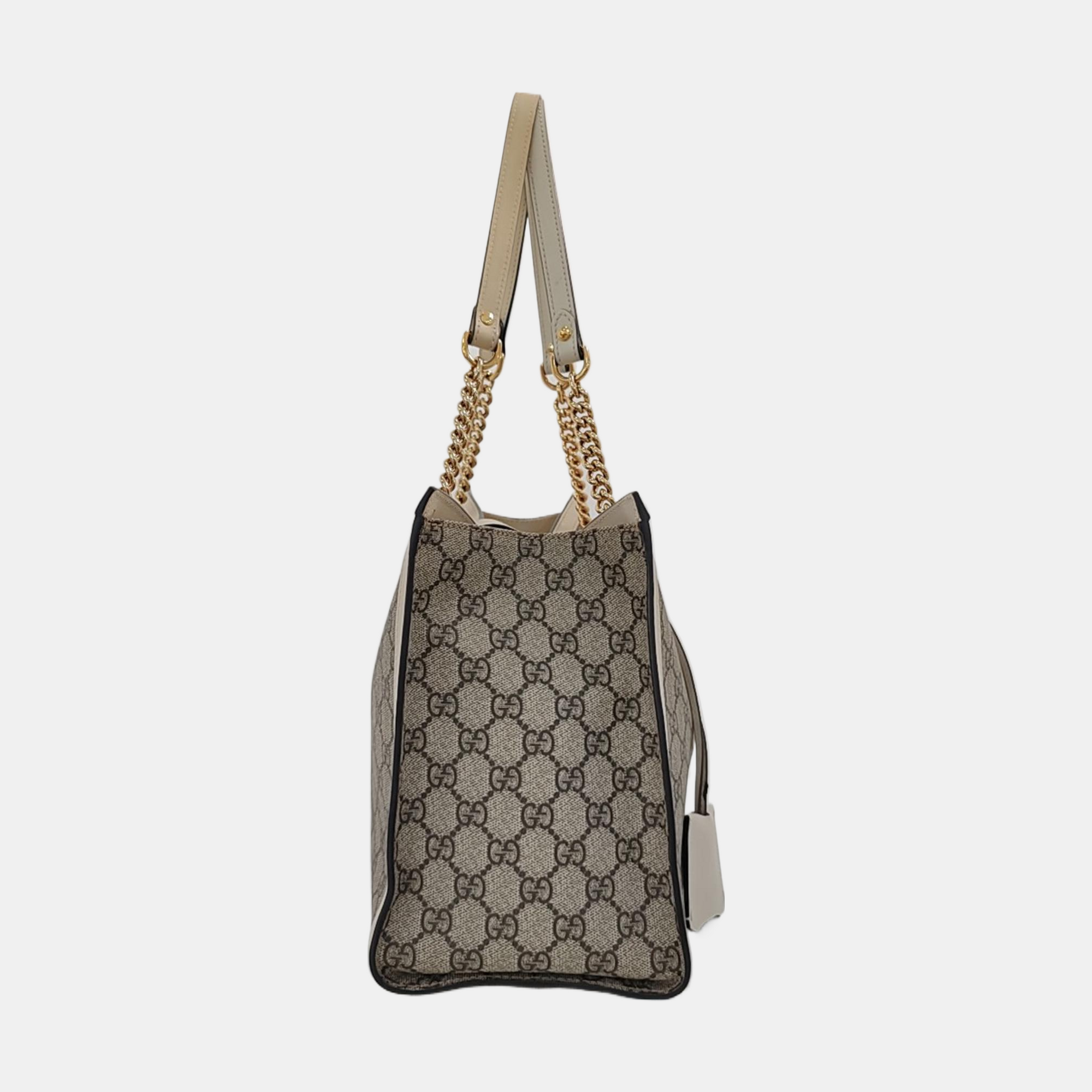 Authenticated pre-owned  Padlock Medium Monogram Coated Canvas Beige - Tote Bag at Looply