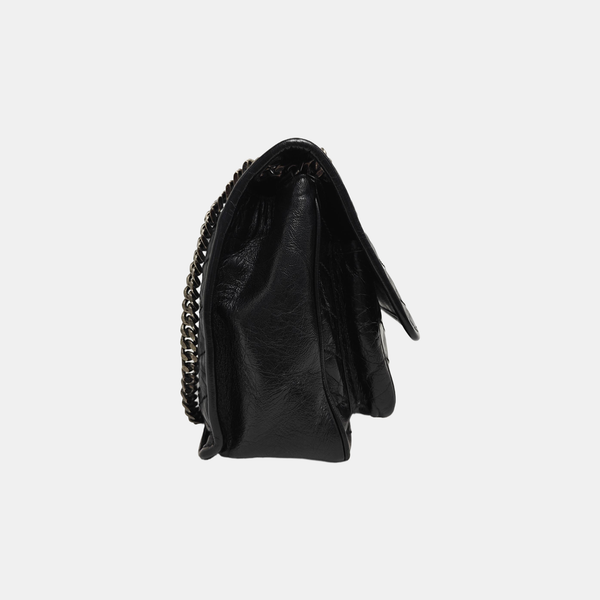 NIKI Medium Chevron Calfskin Black