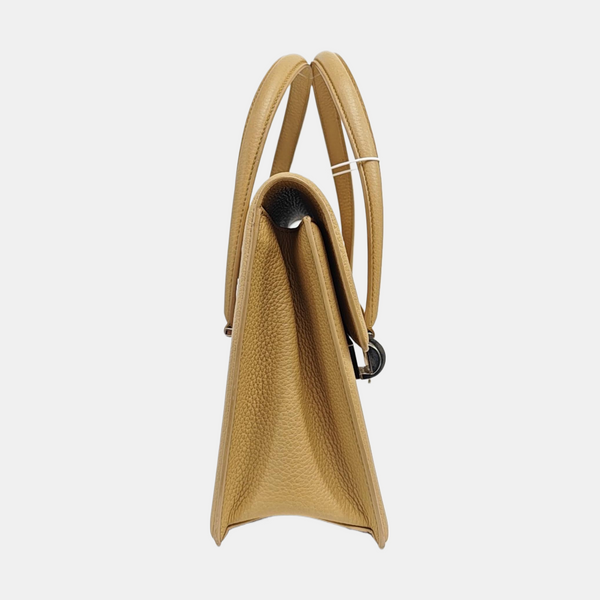 Calfskin Top Handle Bag Beige