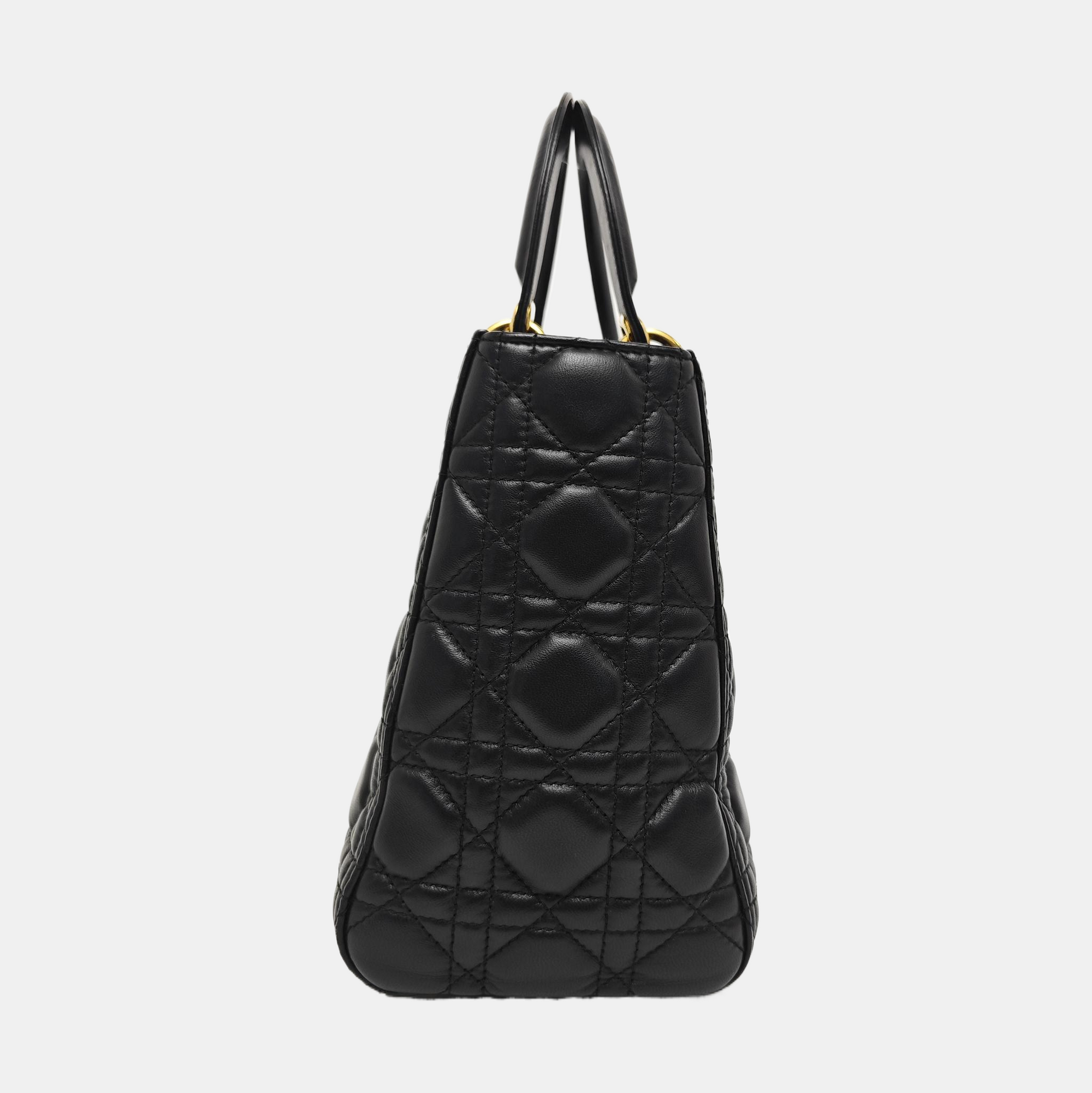 Lady Dior Medium Cannage Lambskin Black