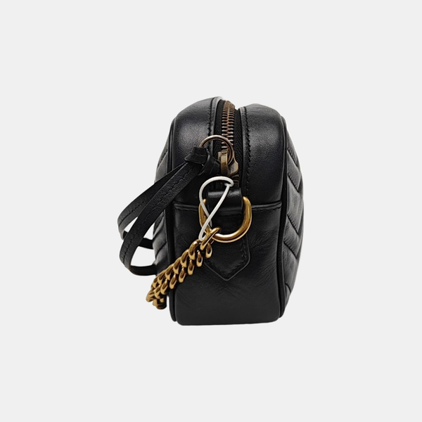 GG Marmont Mini Quilted Calfskin Black