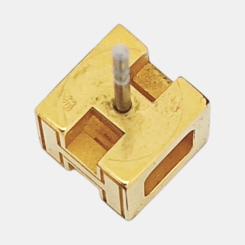 Cage D'h Metal Gold Stud Earrings