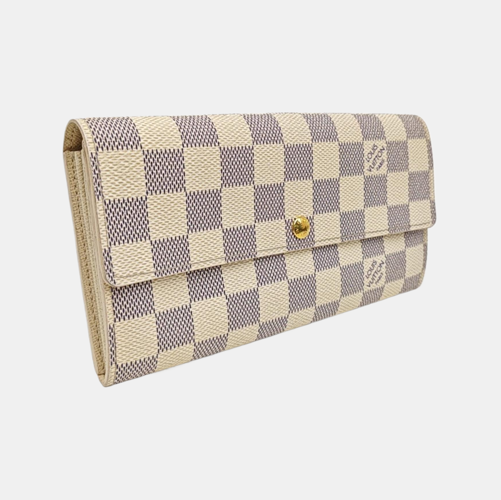 PORTE MONNAIE Damier Azur Coated Canvas White Wallet