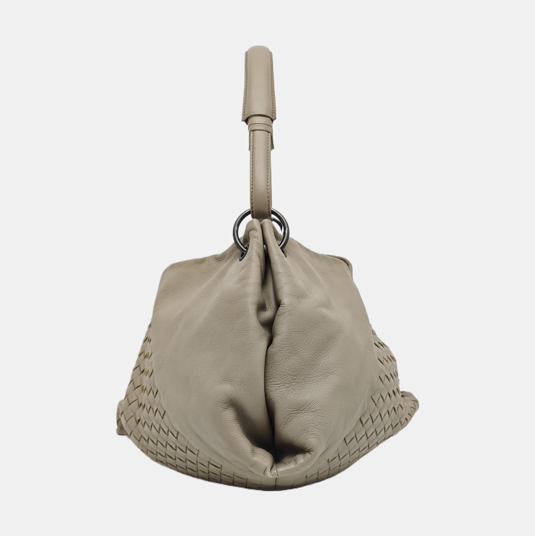 Lambskin Top Handle Bag Gray