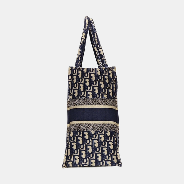 Book Tote Medium Oblique Canvas Blue
