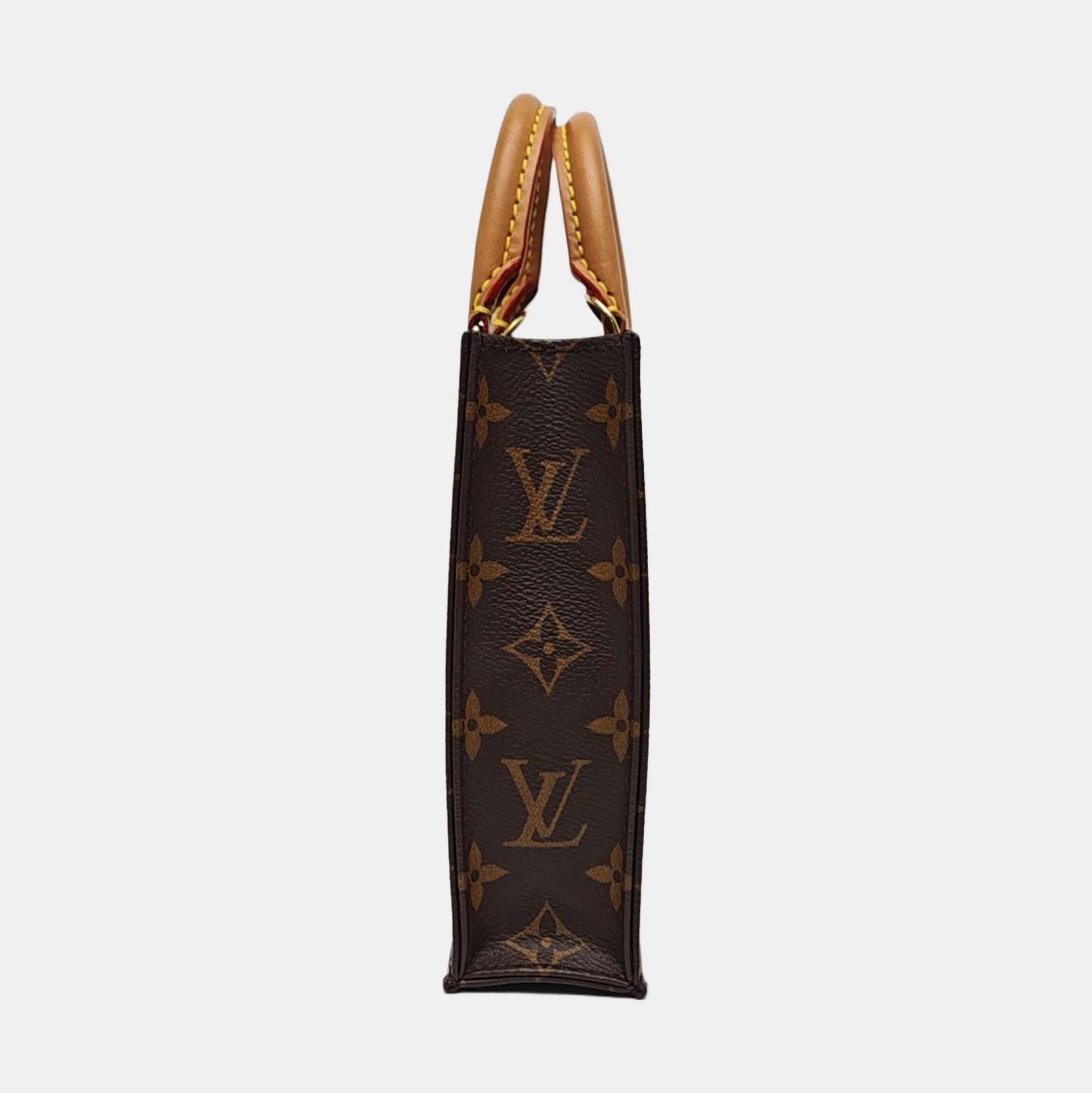 SAC PLAT Mini Monogram Coated Canvas Brown