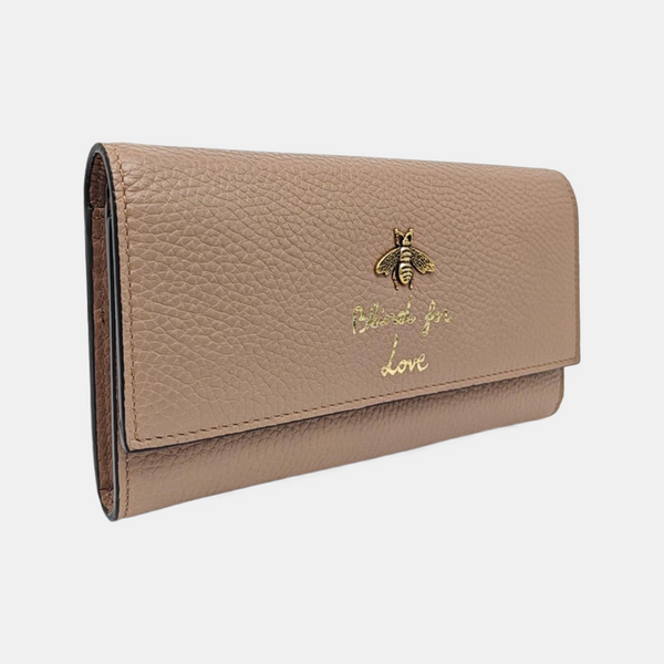 Animalier Calfskin Beige Wallet