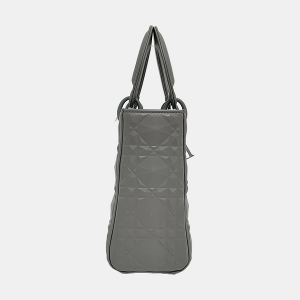 Authenticated pre-owned  Lady Dior Small Quilted Calfskin Grey - Crossbody Bag at Looply