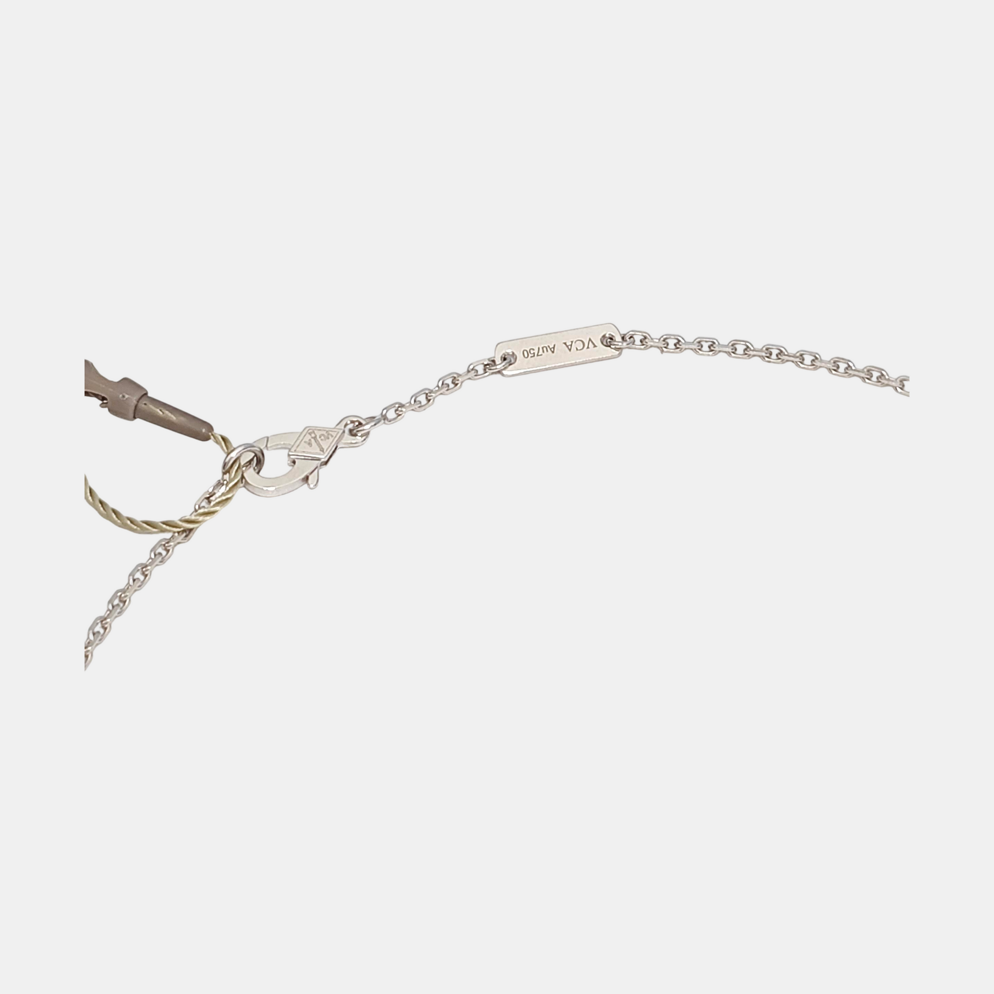 Lotus 18k White Gold Silver Necklace