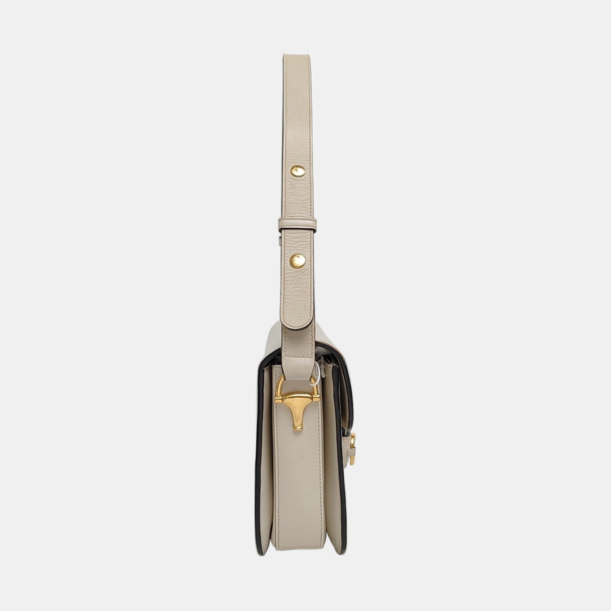 Authenticated pre-owned  Horsebit 1955 Small Calfskin White - Shoulder Bag at Looply