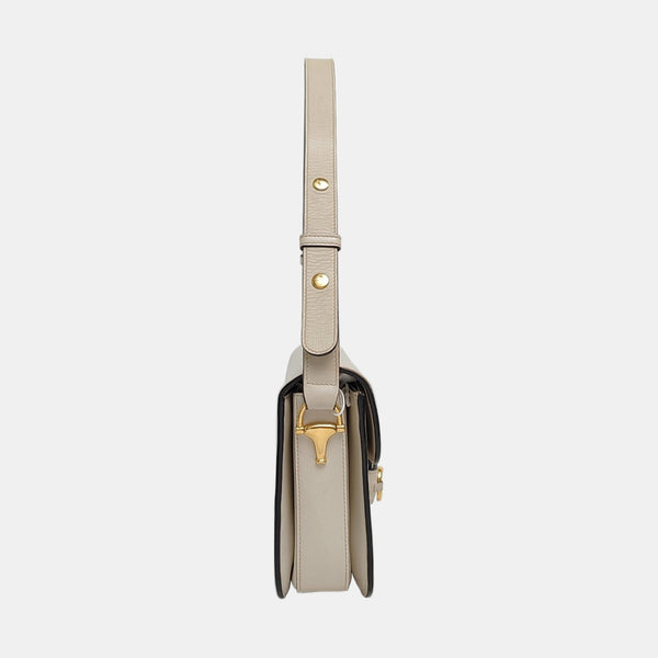Authenticated pre-owned  Horsebit 1955 Small Calfskin White - Shoulder Bag at Looply